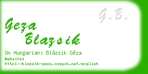 geza blazsik business card