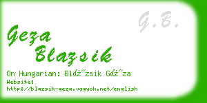 geza blazsik business card